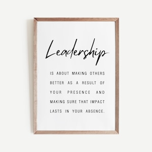 Office Wall Art, Leadership Wall Art, Office Quote Print, Motivational Decor, Office Wall Decor, Boss Gift,  Business Inspirational Print