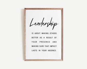 Office Wall Art, Leadership Wall Art, Office Quote Print, Motivational Decor, Office Wall Decor, Boss Gift,  Business Inspirational Print