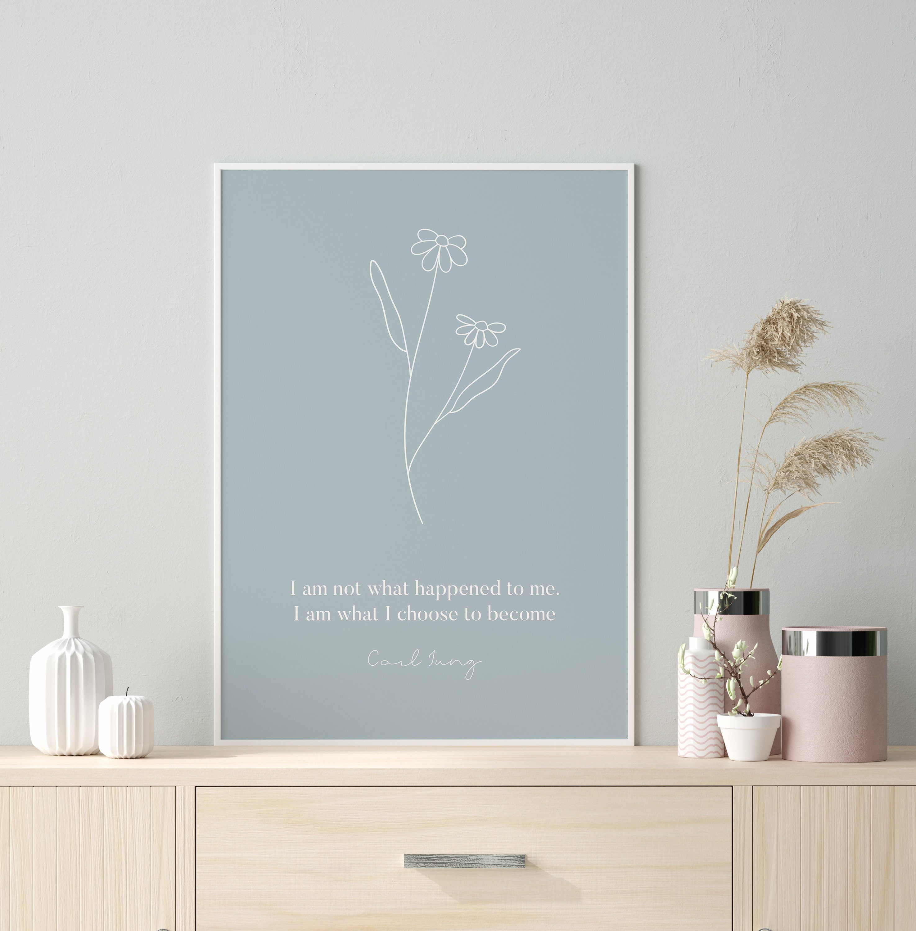 Carl Jung Quote Therapy Print, Psychology Art, Blue Therapy Art, Mental Health, Therapy Office Decor, Counseling Office, Therapist Art