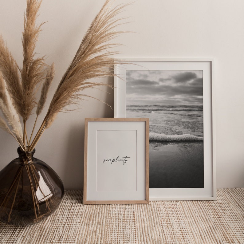 Black and White Gallery Wall Art Set of 6 Black Abstract Etsy