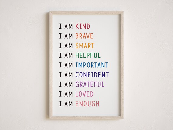 Affirmations Print Affirmations for Kids Positive | Etsy