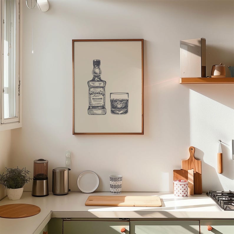 Whiskey Wall Art, Bar Cart Wall Art, Bar Cart Decor, Bar Art Print, Bar Decor, Whiskey Art, Vintage Bar Wall Art, Printable Bar, Bar Styling