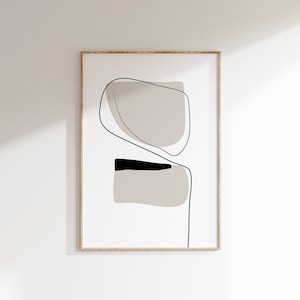 Black Abstract Wall Art, Black and Beige Wall Art, Neutral Abstract Art, Minimalist Wall Art, Modern Wall Art