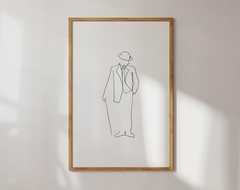 Stampa artistica minimalista raffigurante un gentiluomo (download digitale)