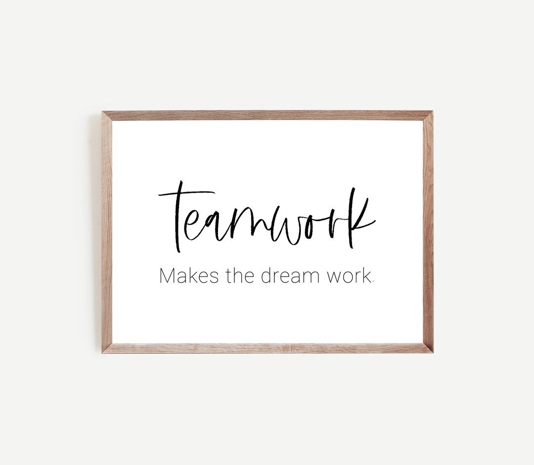 Teamwork Definition Poster Teamwork Wall Art Teamwork Etsy