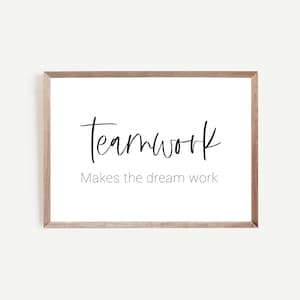 Teamwork Definition Poster, Teamwork Wall Art, Teamwork Printable, Office Decor, Motivational Office Art, Growth Mindset Posters