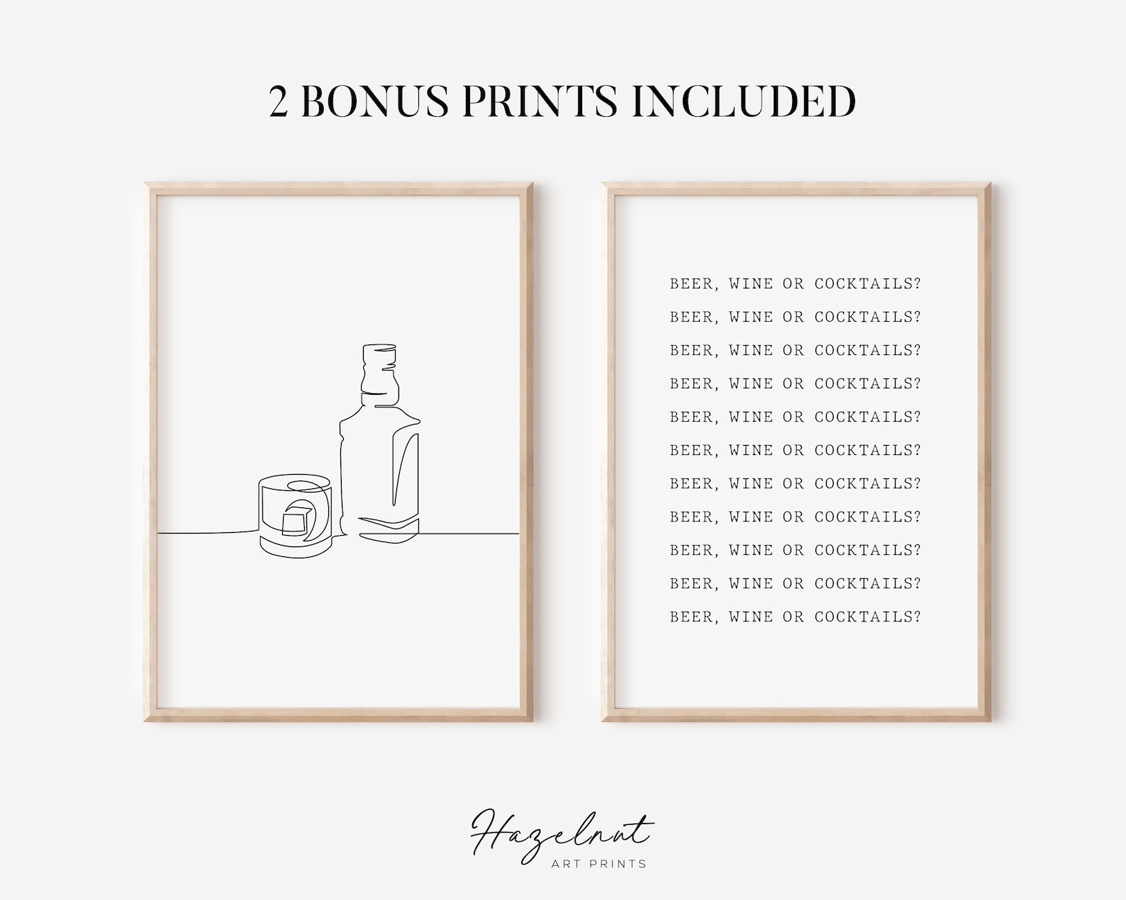 Bar Gallery Wall Art Set of 8 2 Bonus Prints for Free Bar Etsy