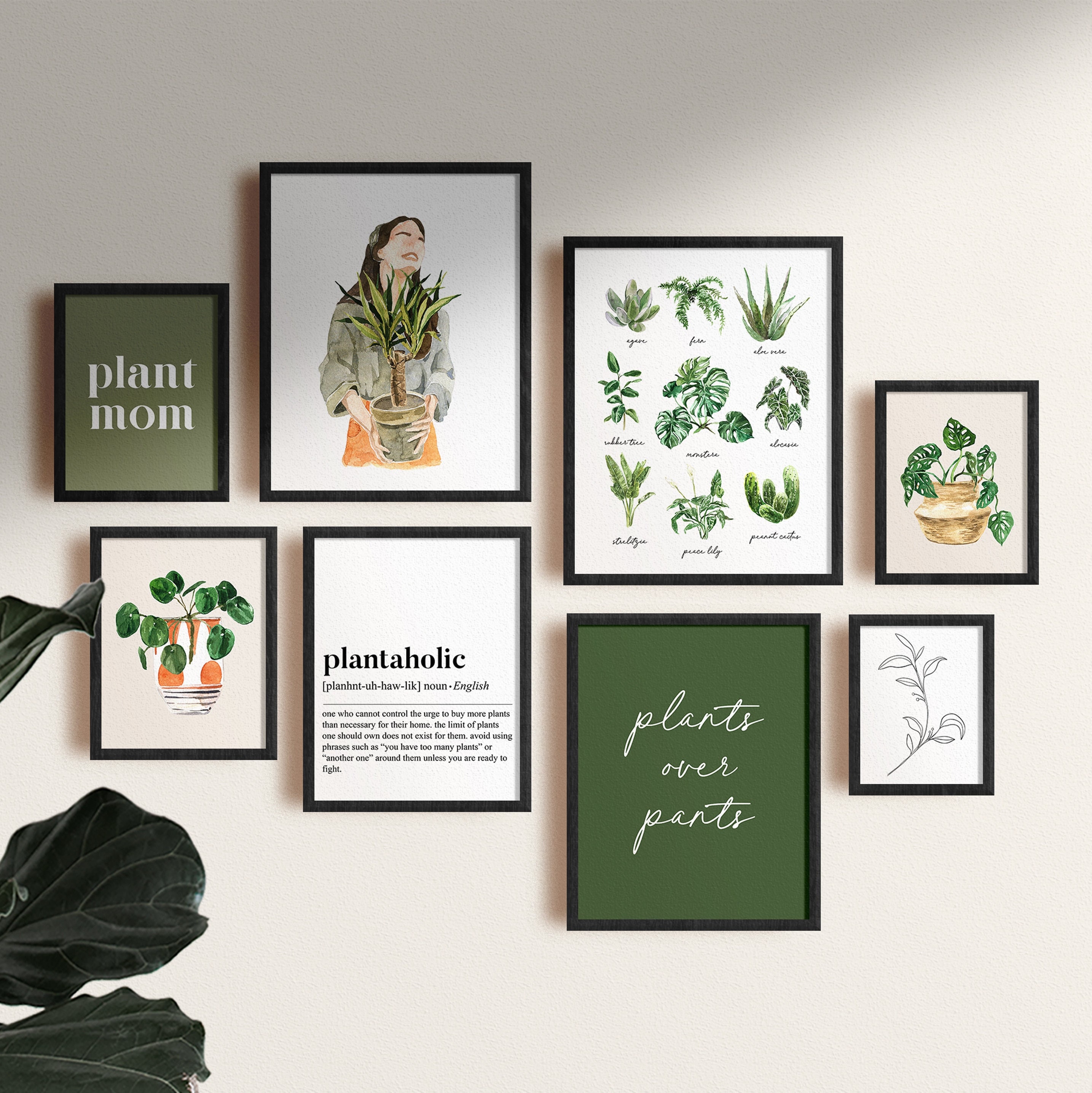 Plant Gallery Wall Art Plant Wall Art Plant Lover Art Plant Etsy