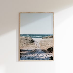 Boho Beach Wall Art, Printable Beach Photography, Beach Wall Art, Ocean Print, Neutral Wall Art, Coastal Wall Decor, Landscape Beach