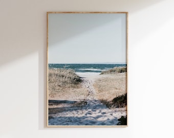 Boho Beach Wall Art, Printable Beach Photography, Beach Wall Art, Ocean Print, Neutral Wall Art, Coastal Wall Decor, Landscape Beach