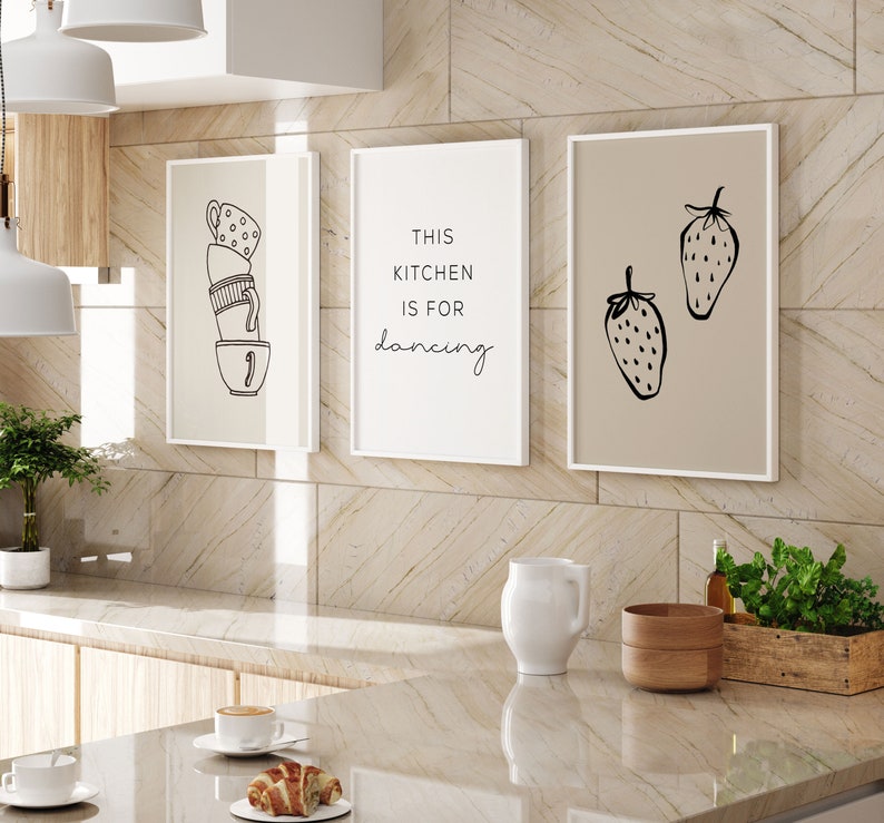 Kitchen Set of 8 Prints + 6 Bonus Prints for Free, Kitchen Bundle ...