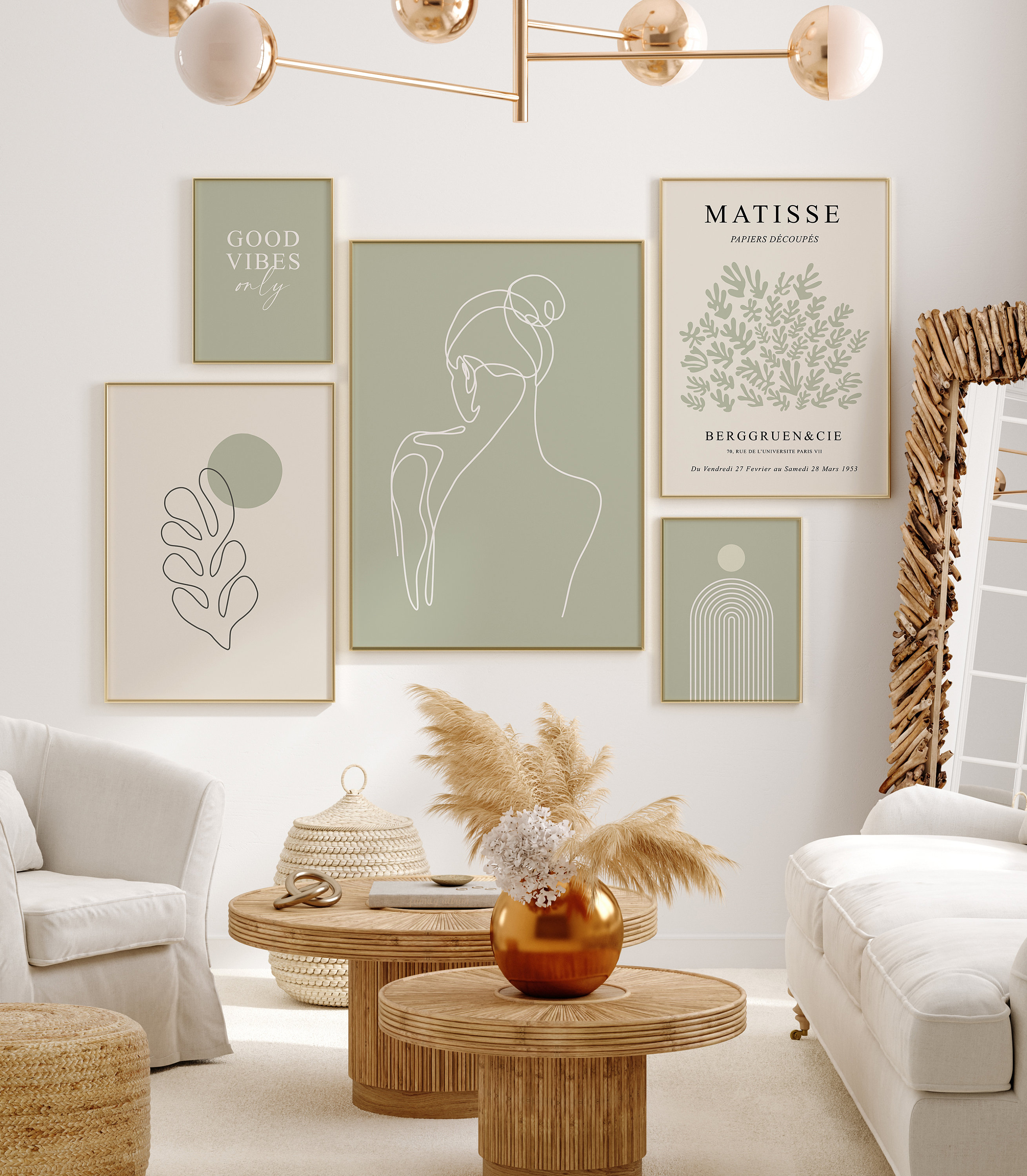 Sage Green Wall Art Set Gallery Wall Art Set of 6 Abstract Etsy Australia