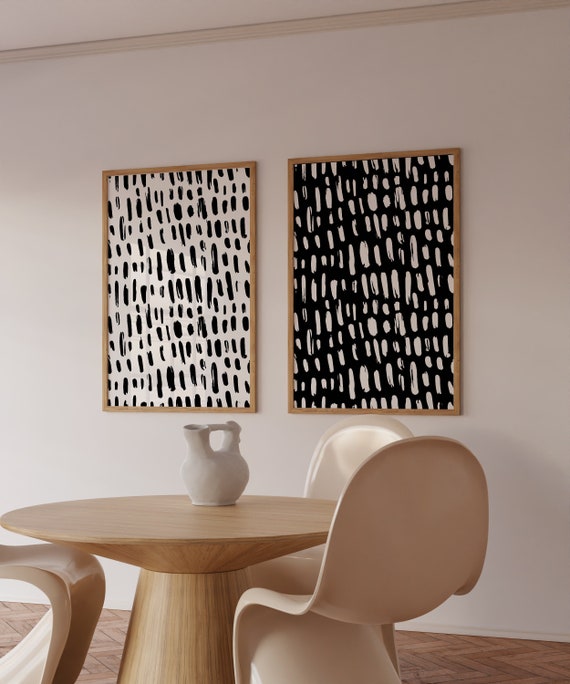 Black and White Abstract Art, Geometric Poster, Black Abstract Art, Modern Wall Art, Minimal Prints, Printable Poster Set, Trendy Wall Art