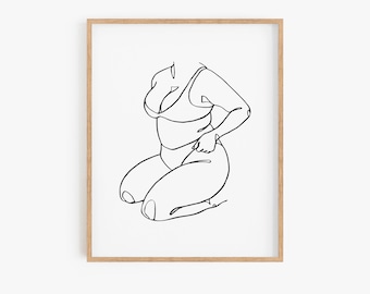 Body Positive Art, Diversity Art, Self Love Print, Women Empowerment Print, Feminist Art, Female Figure Print, Curvy Woman Line Art