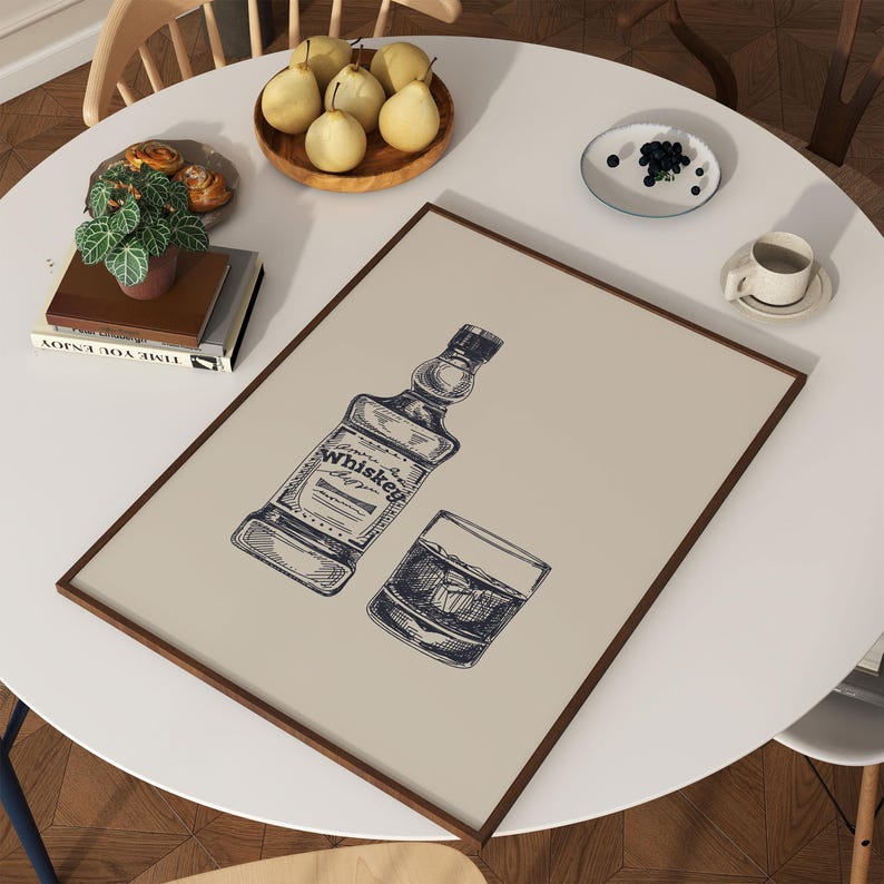 Whiskey Wall Art, Bar Cart Wall Art, Bar Cart Decor, Bar Art Print, Bar Decor, Whiskey Art, Vintage Bar Wall Art, Printable Bar, Bar Styling