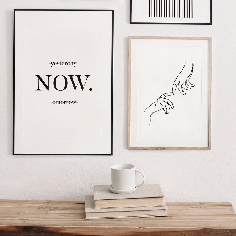 Black and White Gallery Wall Art Set Black and White Abstract Etsy