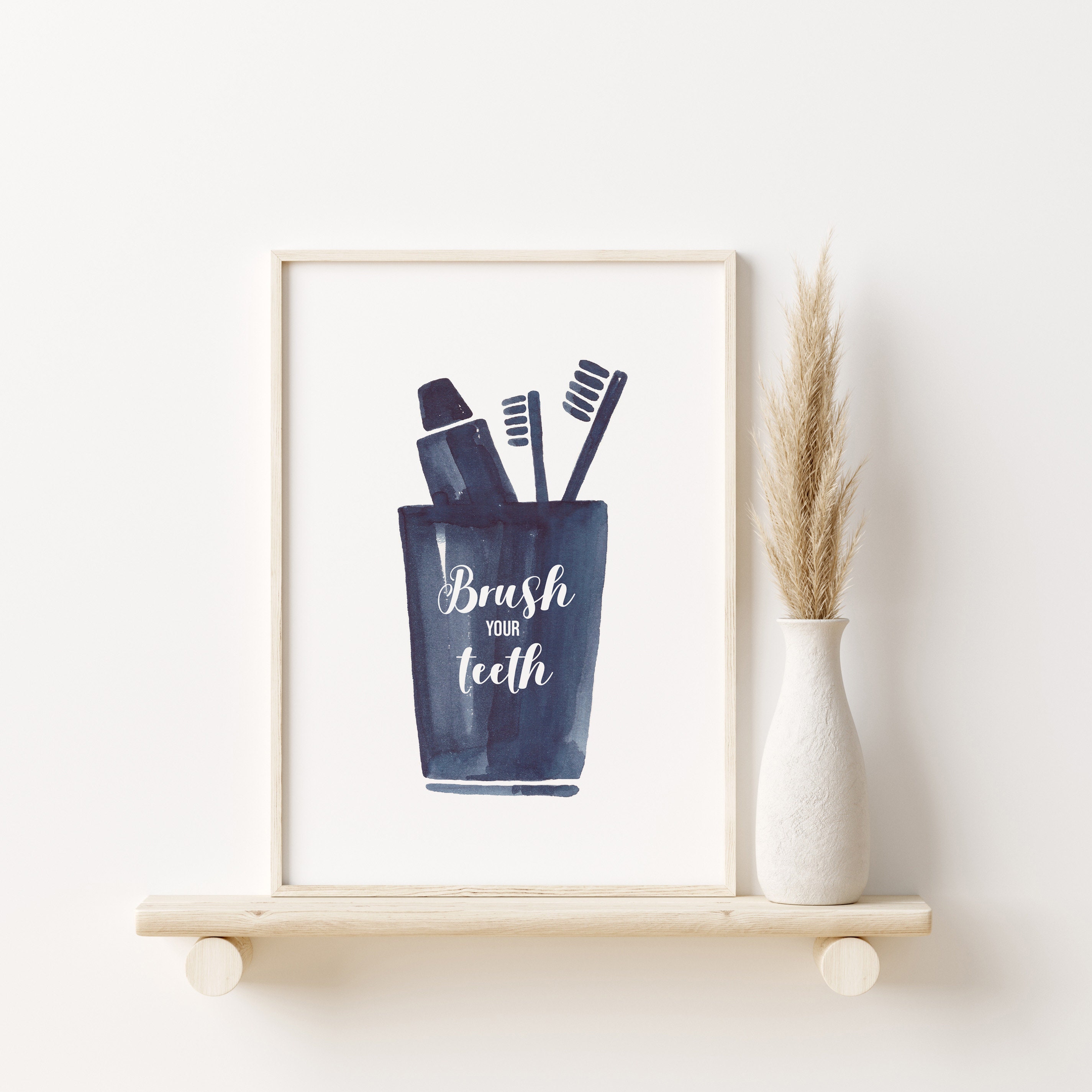 Decoración de la pared del baño arte original de la pared del | Etsy