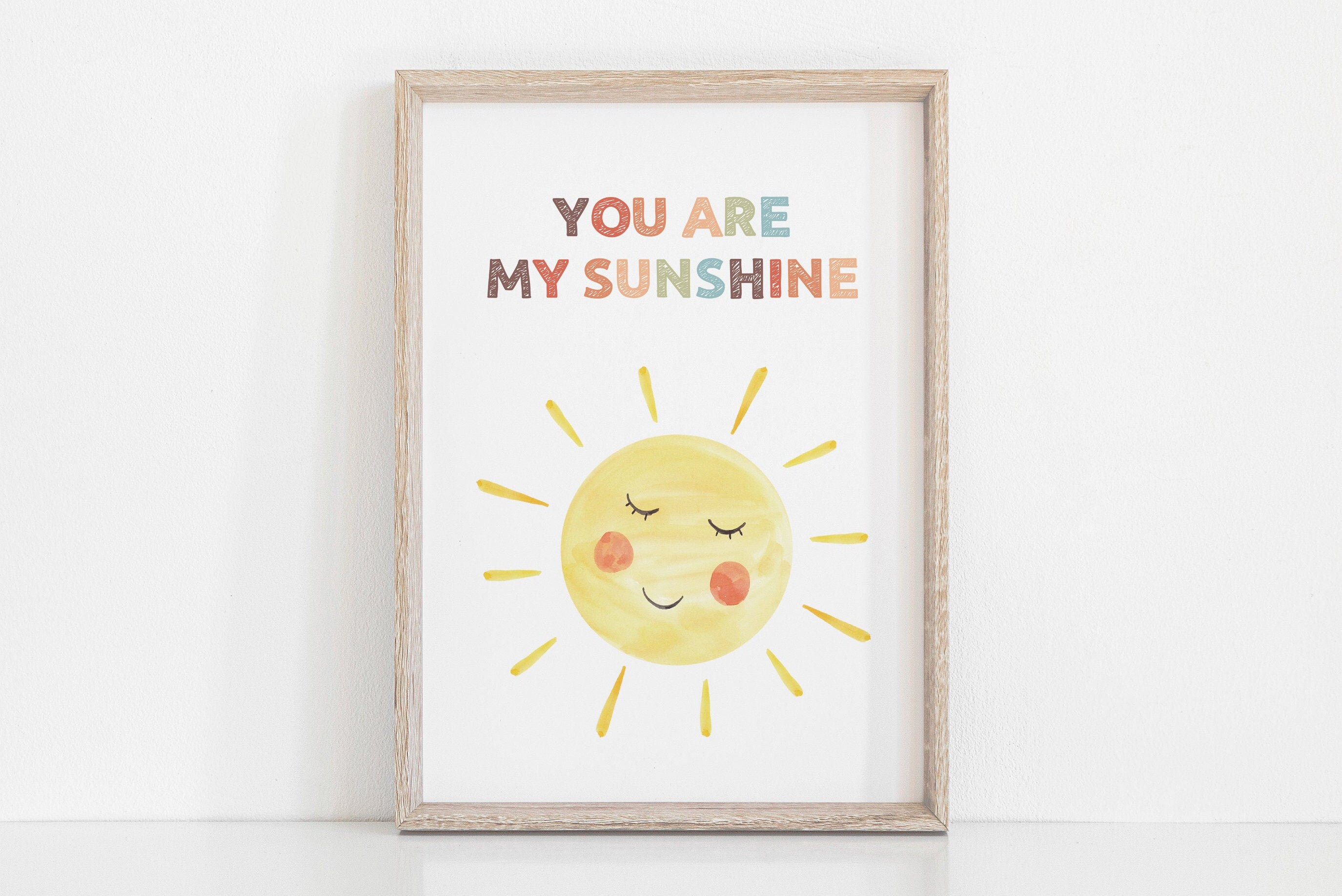 Sun Print Nursery Printable Nursery Wall Art Watercolor Sun Etsy