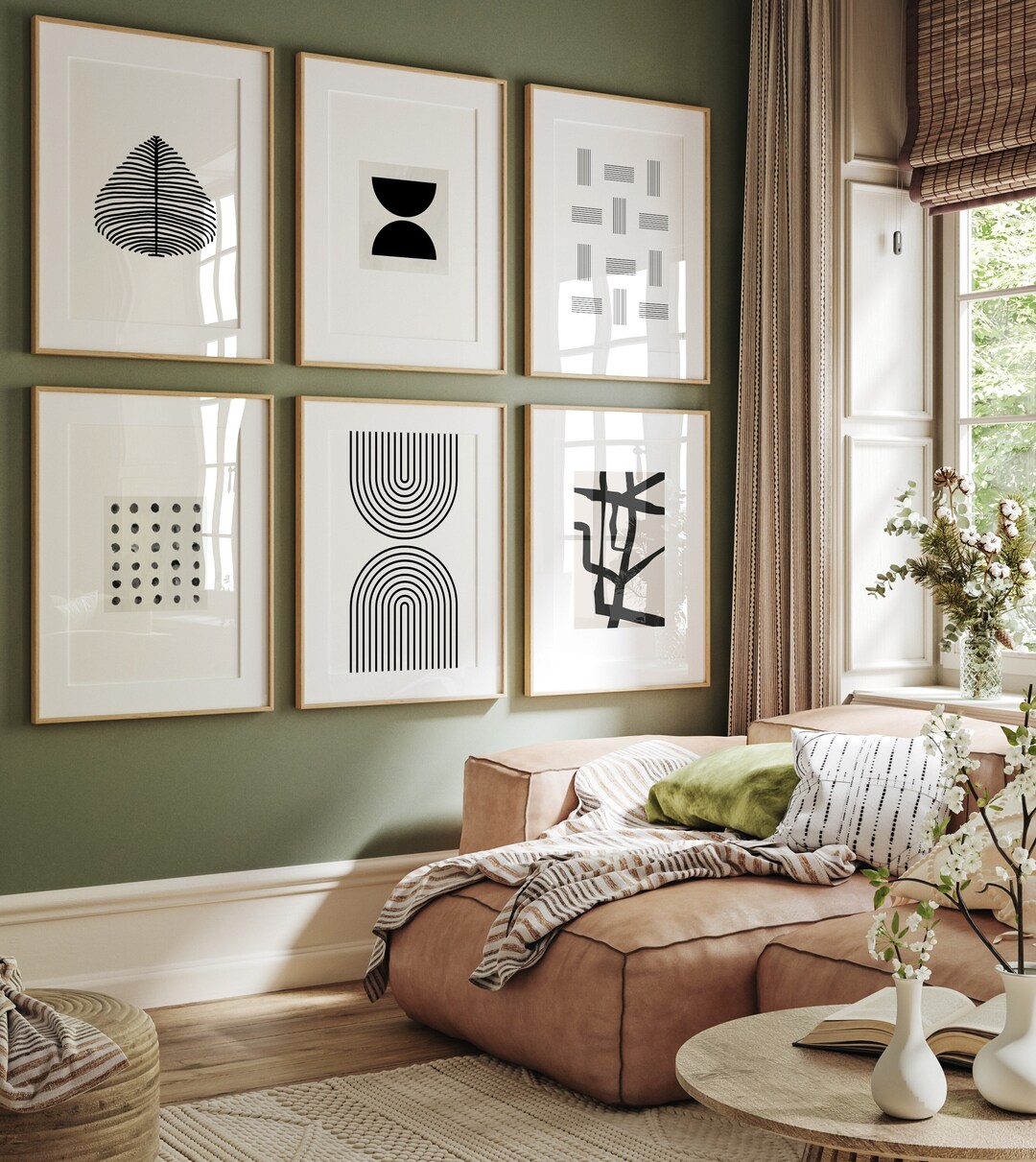 Black and White Abstract Art Prints, Modern Gallery Wall Set (digital ...