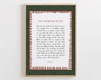 Joy to the World Christmas Scripture Print, Luke 2:7-11 (Digital Download)