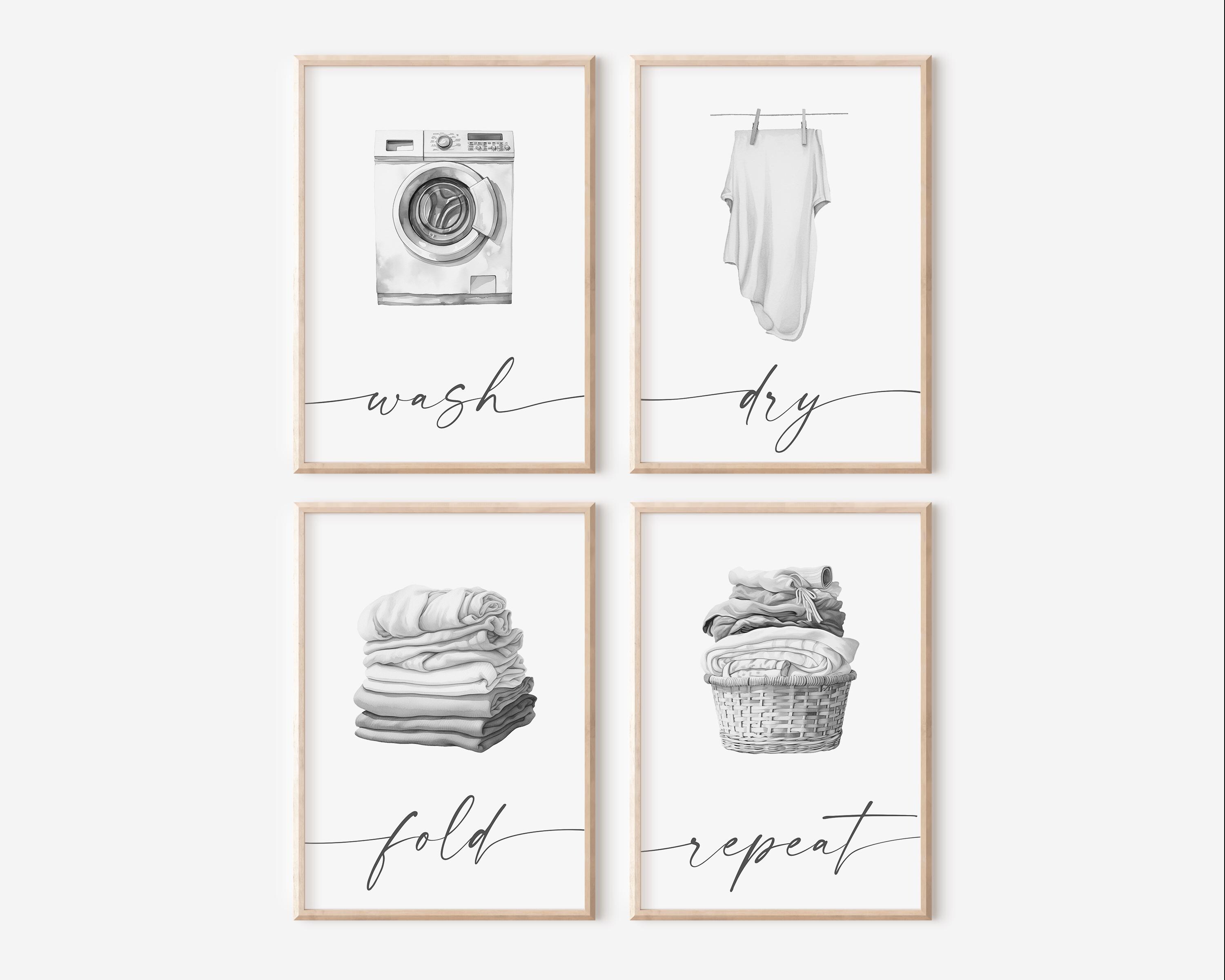 Laundry Room Art Set of 4, Laundry Room Print, Laundry Art, Laundry ...