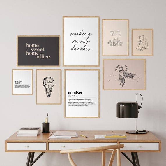 Home Office Wall Art Set, Office Print, Home Office Decor, Work From Home  Art Print, Motivational Quote, Home Sweet Home Office (Download Now) 