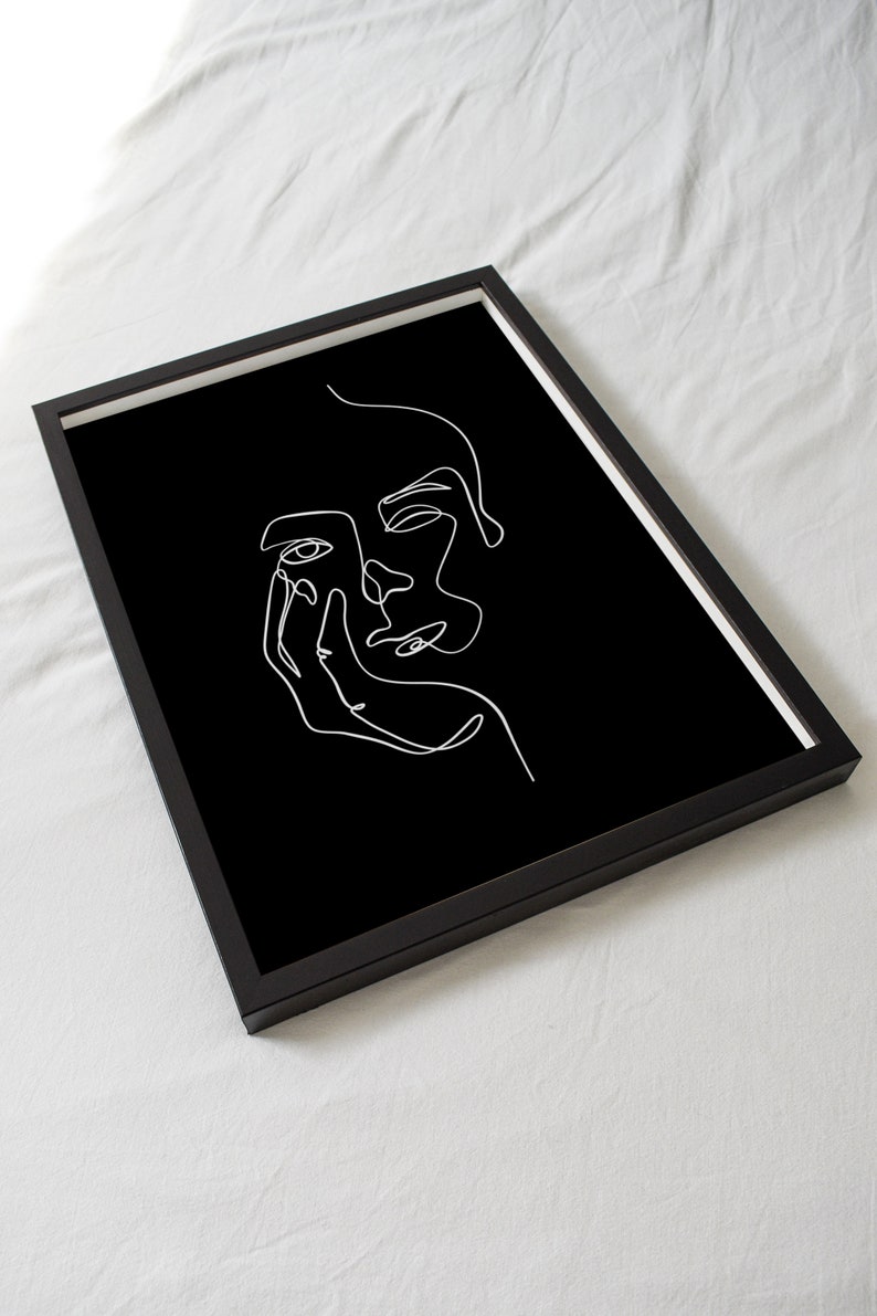 Black and White Gallery Wall Art Set of 6 Black Abstract Etsy