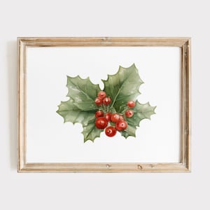 Kersthulstprint, kerstdecor, kerstmuurkunst, vintage kerstkunst, kerstversiering, vakantiemuurkunst, kerstdecor
