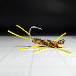 Three (3) Pats Rubber Leg - Stonefly Nymph for Fly Fishing. Girdle Bug. Euro Nymph