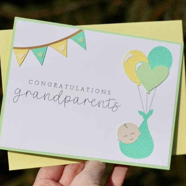 Congratulations Grandparents to Be Card Etsy