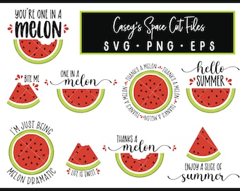 Watermelon Puns SVG Bundle, Melon Puns, Watermelon, Layered Watermelon Cut File, Summer Fruit Cut File Cricut Silhouette, Instant Download