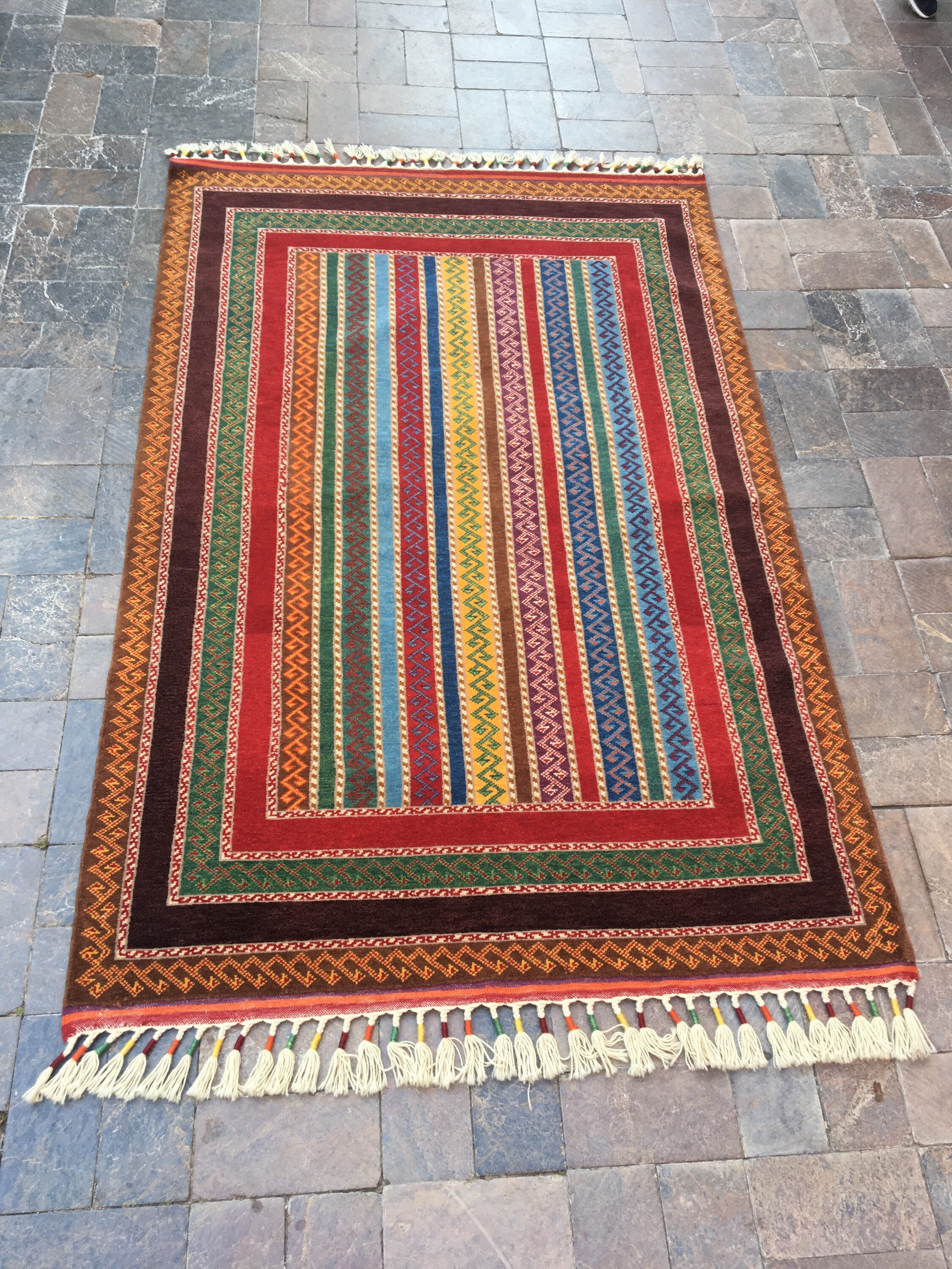 Rainbow carpet 6.4x4.2 feet 195x128 cm free shipping natural Etsy