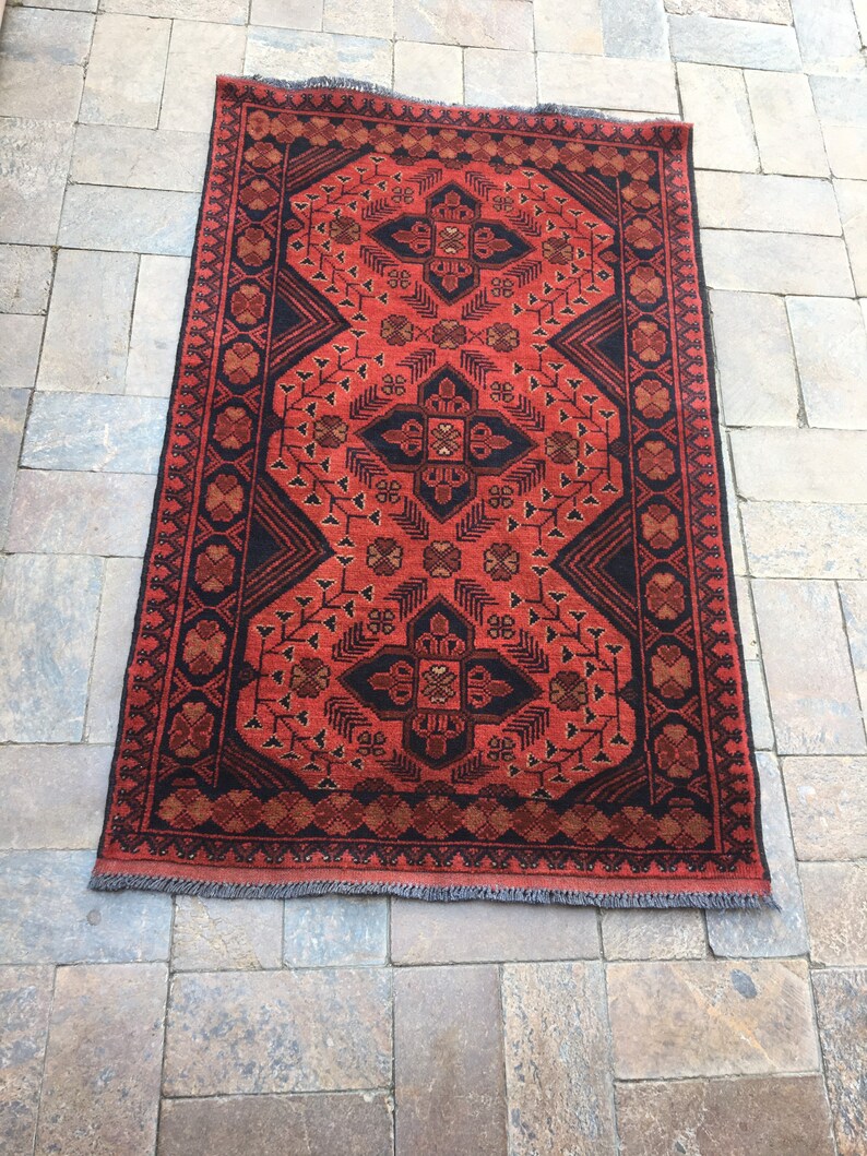 turkish small carpet 4.2x2.7 feet 128x80 cm free shipping natural colors red and blue carpet handmade carpet