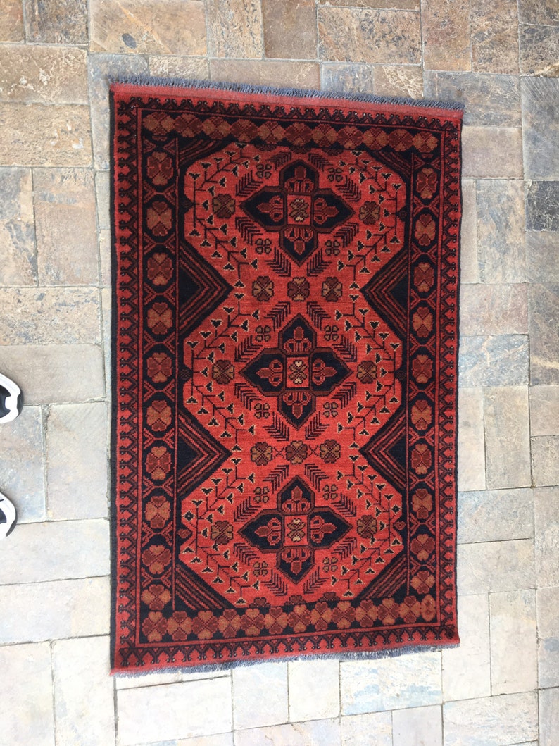 turkish small carpet 4.2x2.7 feet 128x80 cm free shipping natural colors red and blue carpet handmade carpet
