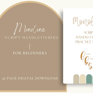 Monoline Lettering / Download immediato / Esercizi di calligrafia / Quaderno di lavoro di calligrafia