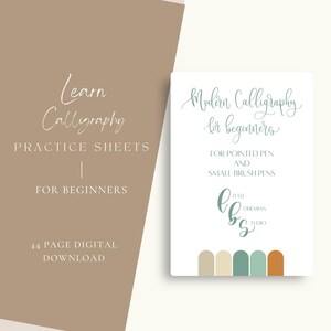 Beginner Calligraphy Printable Worksheets | Learn Modern Calligraphy | Practice Sheets | Digital Download