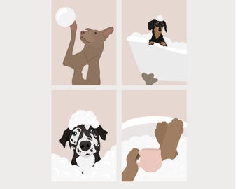 Dog Grooming Prints and Illustrations. Dog Groomer Gift. Grooming Salon Décor. Grooming Logo. Dog Grooming Salon Wall Art. Custom Pet Art.