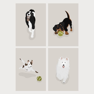 Dog Play Time - Digital & Printed by LC Illustration
