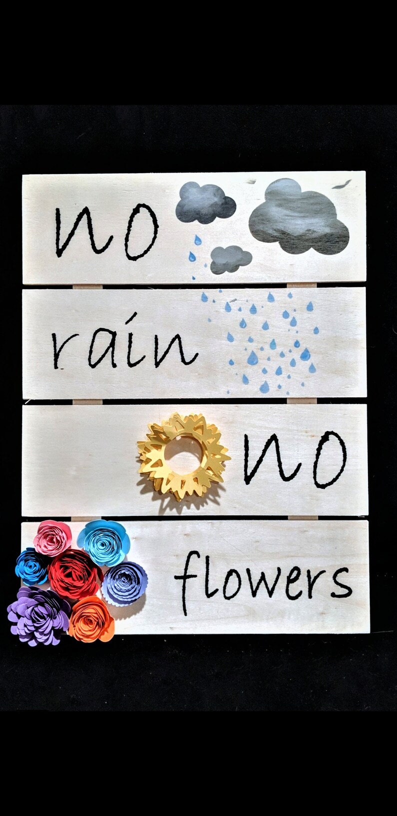 No Flowers Custom Wall Decor No Rain