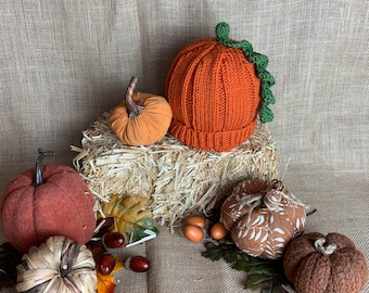 Gorro de calabaza tejido a mano