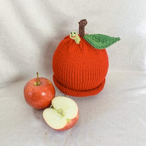 Hand Knit Apple Hat