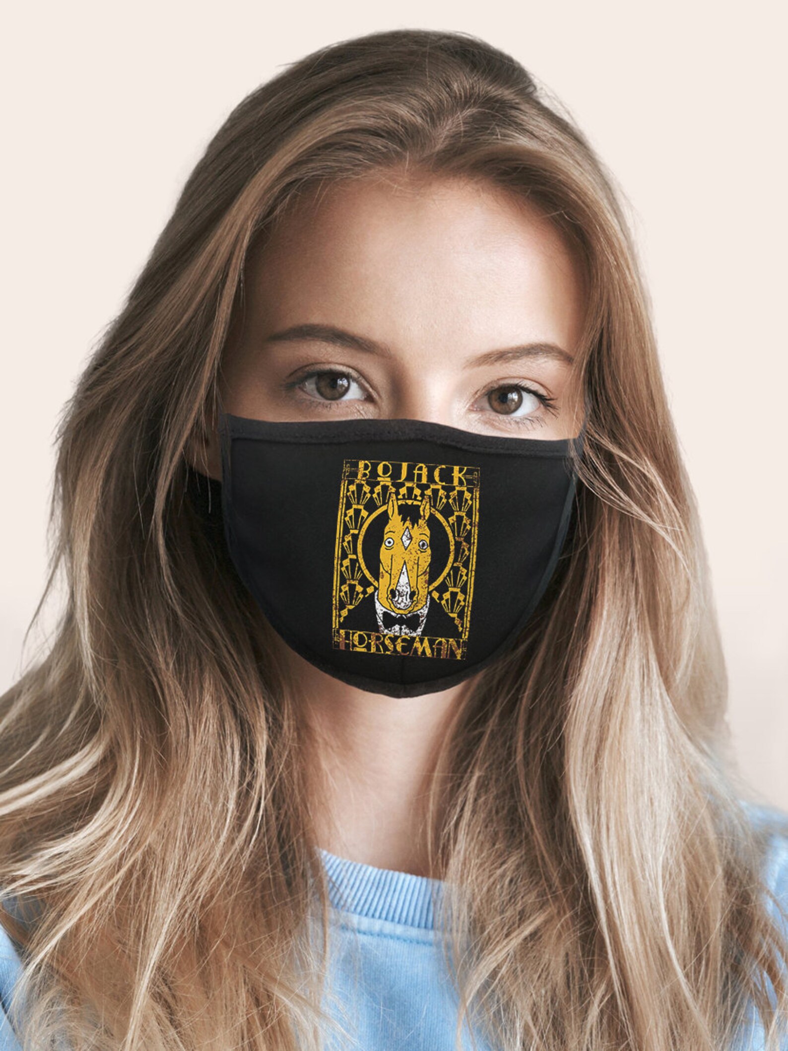 Bojack Horseman Face Mask Reusable Washable 100 Cotton Etsy UK