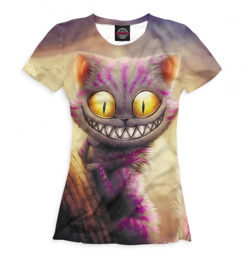 Cheshire Cat Original Art TShirt High Quality Tee Men's Etsy