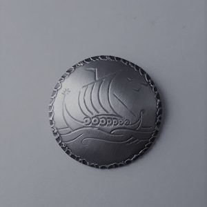 Brooch &quot;Viking ship&quot; 0607 - Handmade in Norway