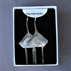 Earrings &quot;Elg&quot; (moose) M302 • Handmade in Norway since 1962 • Traditional design