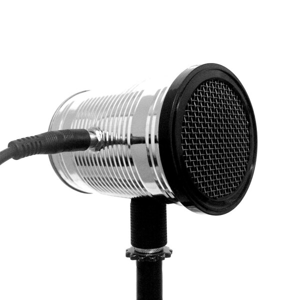 The Gleamer. Lo-Fi Tin Can Microphone + Stand Mount.