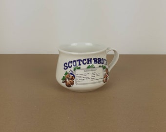 Vintage Scotch Broth Recipe Soup Mug - 1970s Kitchen Decor