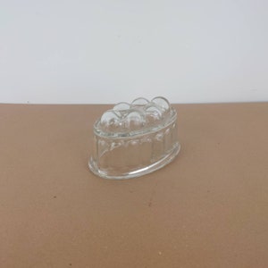 Heavy vintage Glass Jelly Mould. Mid century solid glass kitchenware
