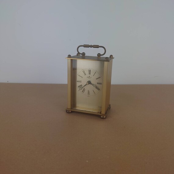 Vintage German Carriage Clock. Brass Quartz Bronze Metal and Etsy UK