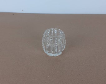 Glass vintage candlestick holder. Glass candle holders.
